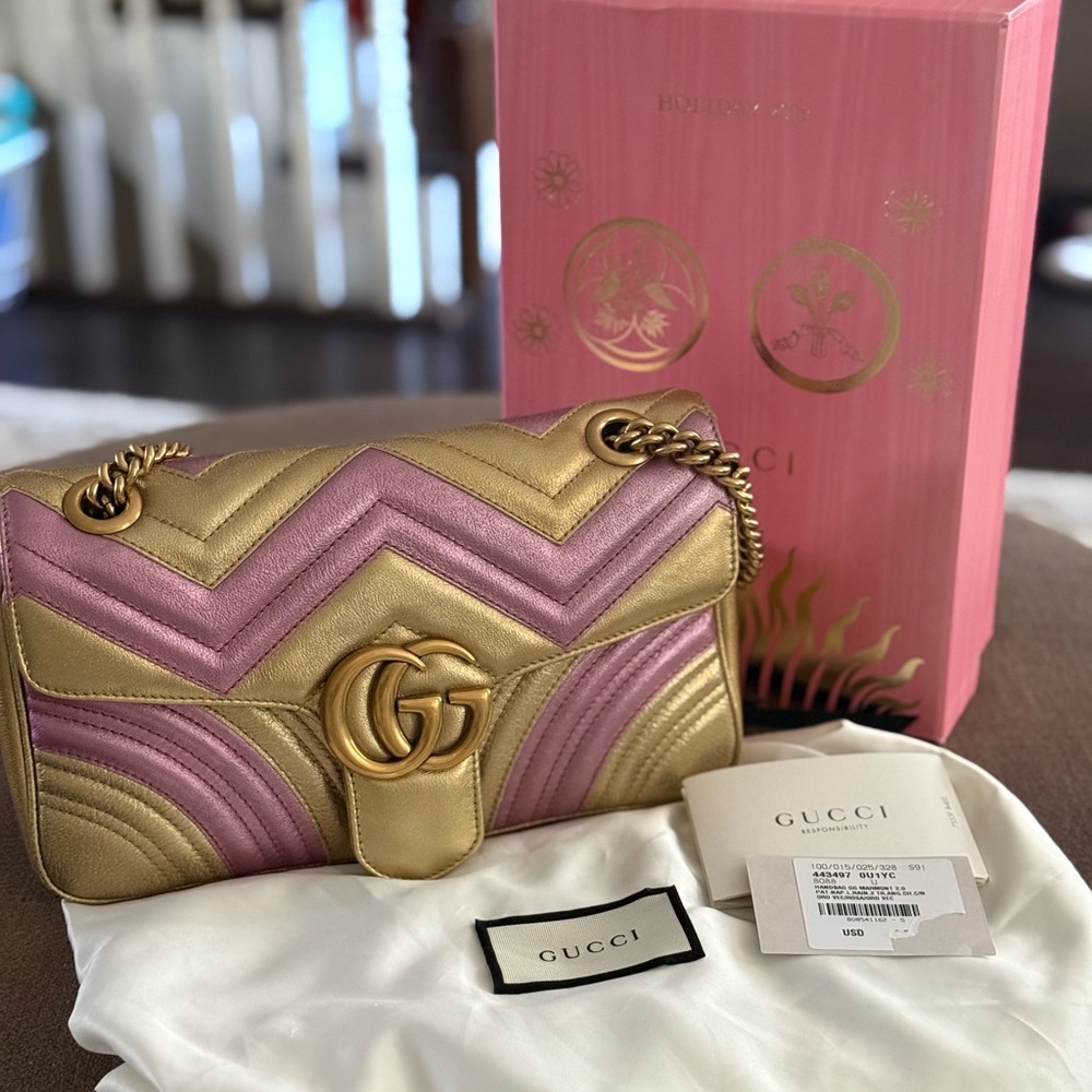Gucci Marmont Pink and Gold (limited edition)
